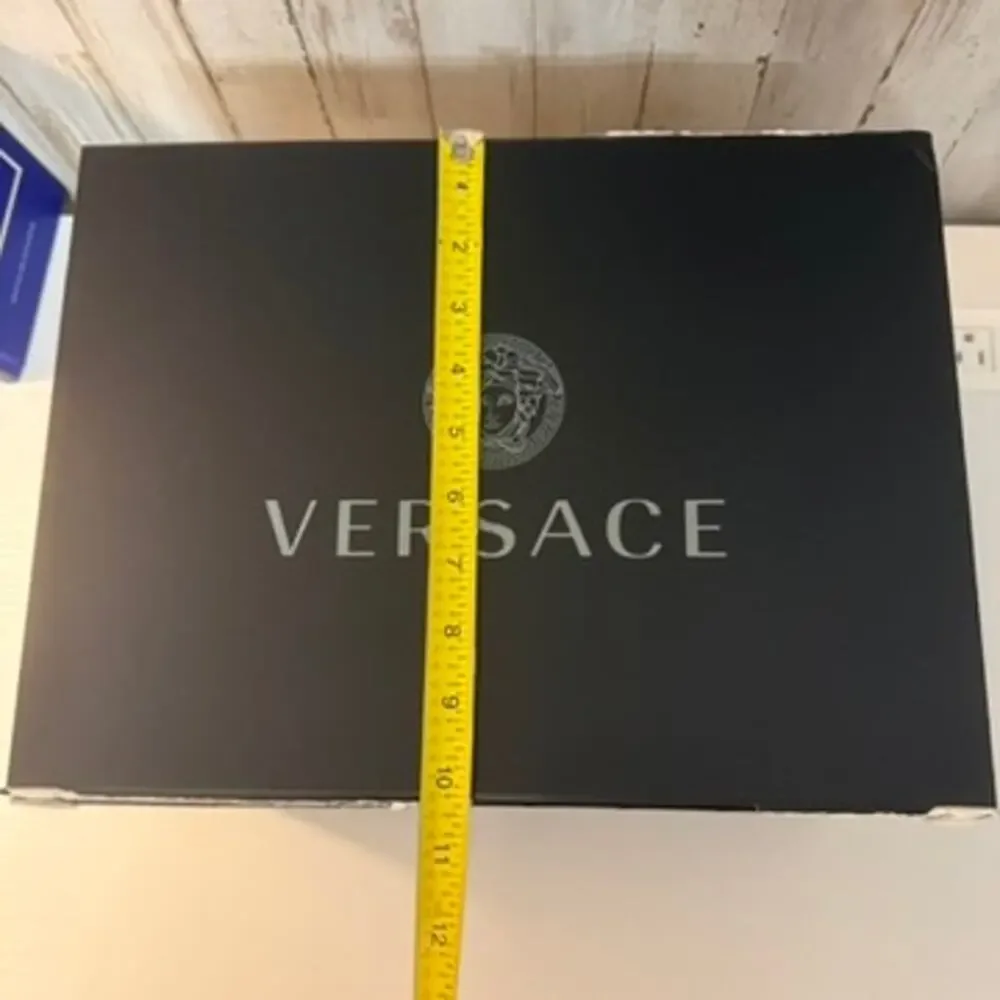 Versace Matte Black Magnetic Gift Storage Box Silver Medusa Log DAMAGED